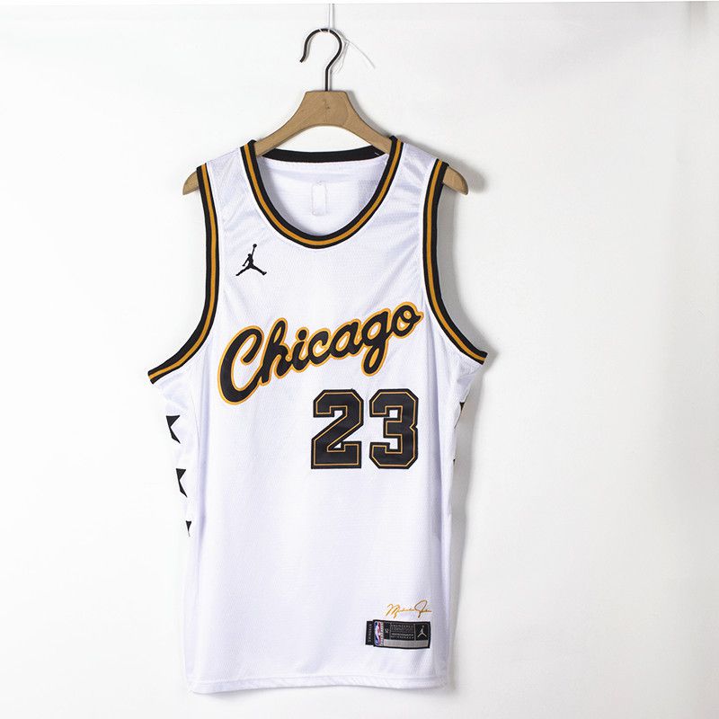 Men Chicago Bulls #23 Jordan White Championship Commemorative Edition NBA Jersey->chicago bulls->NBA Jersey